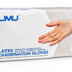JMU Latex Medical Gloves Unisex Adult Powder-Free 5mil Size 100-1000-0