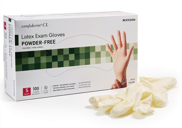 Mckesson Confiderm Ivory Latex Exam Gloves Small 9.4" Powder-Free-0