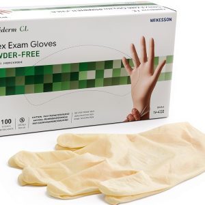McKesson Confiderm CL Ivory Latex Exam Gloves XS Size Textured-0