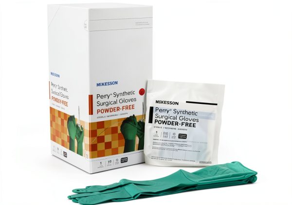 McKesson Perry Dark Green Synthetic Surgical Gloves 50 ct Sterile-0