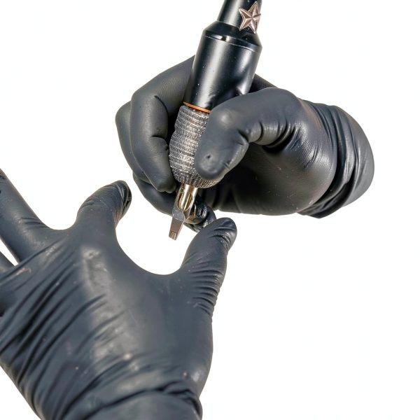 Hand-E Touch Black Disposable Medical Gloves Extra Strong Powder Free-3