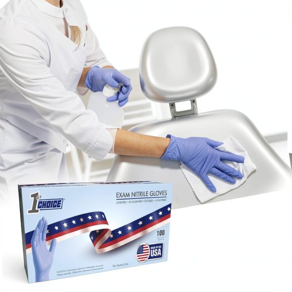 Medical-Grade Nitrile Gloves 1st Choice Blue Indigo 3mil Box of 100-2