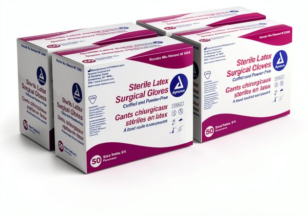 Sterile Latex Surgical Gloves Dynarex Powder Free Beaded Wrist Cuff-5