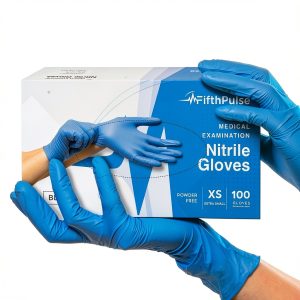 FifthPulse Nitrile Medical Gloves Non Latex Blue Medium Pack of 50-0