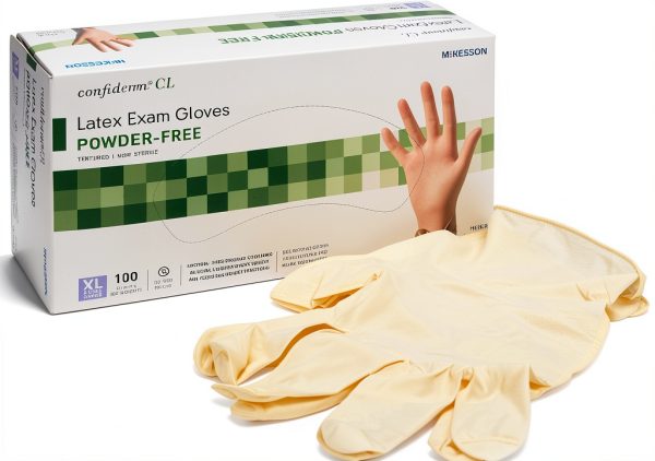 McKesson Brand Ivory Latex Exam Gloves XL Size 14-430-0