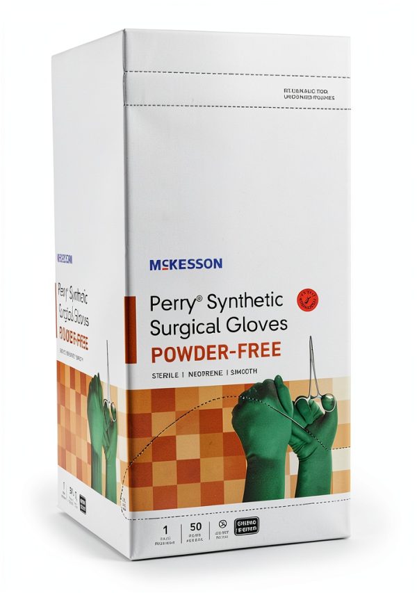 McKesson Perry Dark Green Synthetic Surgical Gloves Size 8.5 50 ct –-4