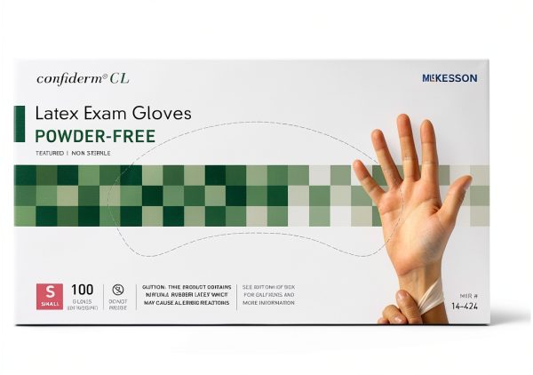 Mckesson Confiderm Ivory Latex Exam Gloves Small 9.4" Powder-Free-1