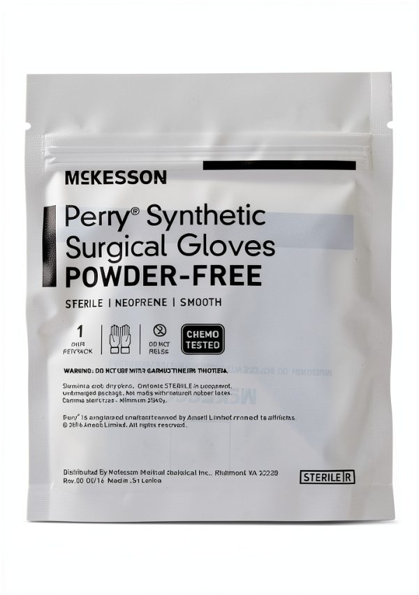 McKesson Perry Dark Green Synthetic Surgical Gloves Size 8.5 50 ct –-5